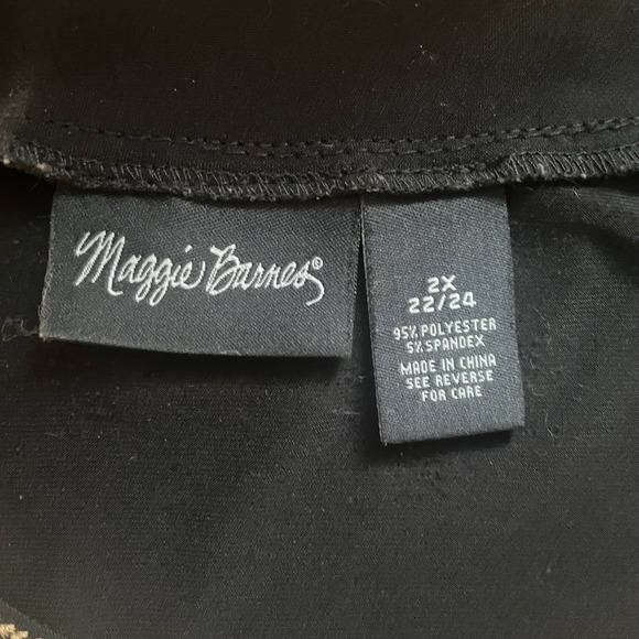 Maggie Barnes Shirt Women 2X 22/24 Black Sleeveless Embroidered Studded Tank Top - Picture 5 of 10